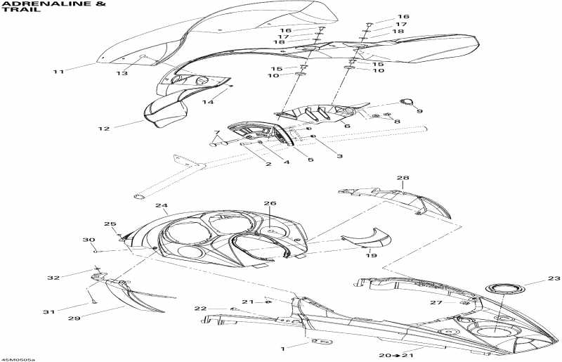 snowmobile BRP SkiDoo -    Console Trail & Adrenaline