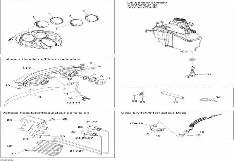 snowmobile BRP SkiDoo MX Z 600 HO Trail & Adrenaline & X, 2005 - Electrical System A