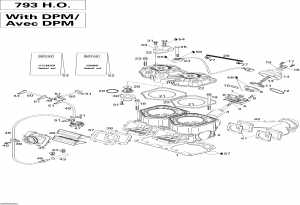 01- ,      793ho With Pdm (01- Cylinder, Exhaust Manifold And Reed Valve 793ho With Pdm)