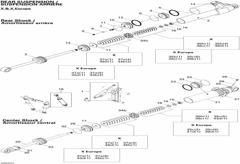   MX Z 800 HO Adrenaline & X, 2005 - Take Apart Shock, Rear X