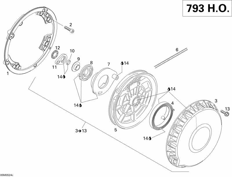  Skidoo MX Z 800 HO Renegade & Renegade X, 2005 - Rewind Starter 793ho