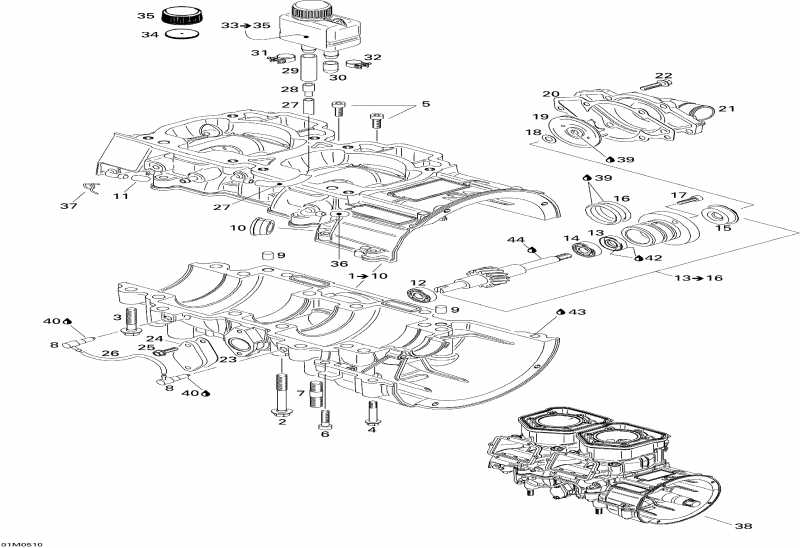   MX Z X 440 Racing, 2005  - Crankcase