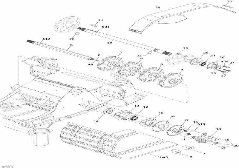   Skandic LT 440F, 2005  - Drive Axle, Track And Belt Guard