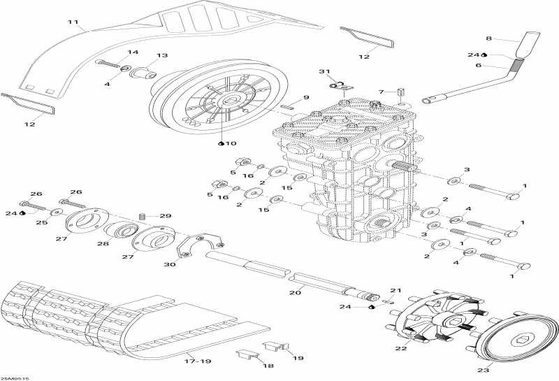  ski-doo - Drive Axle, Track And Belt Guard 600 Suv