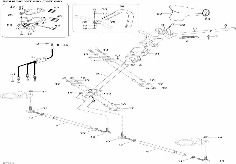 snowmobile SkiDoo Skandic WT 550F, 2005 ������ - Steering System 550f Wt
