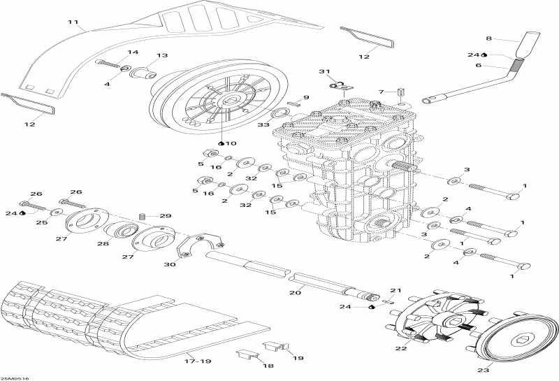   Skandic WT 600, 2005 - Drive Axle, Track And Belt Guard 600wt