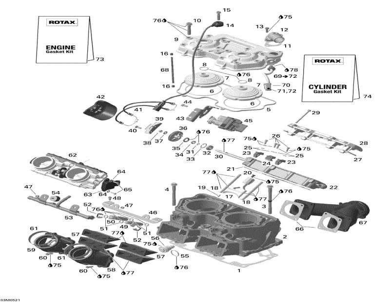 snowmobile   Summit 1000 SDI, Highmark & Highmark X, 2005 - Cylinder And Cylinder Head