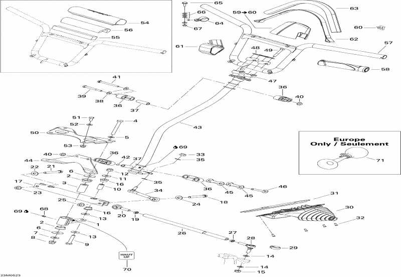 snowmobile Skidoo Summit 550F, 2005 - Steering System