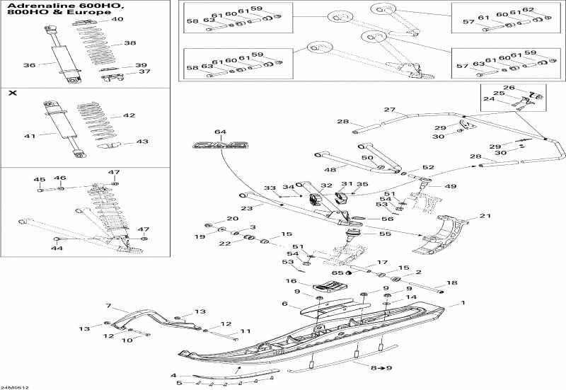 Summit 600 HO, 2005  - Front Suspension And Ski 600ho