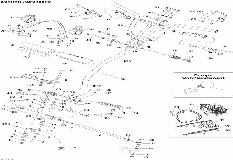 snowmobile ski-doo Summit 600 HO, 2005 - Steering System Adrenaline