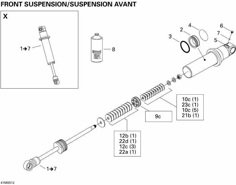 Skidoo - Take Apart Shock, Front X