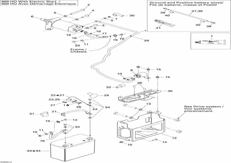 Skidoo Summit 800 HO, 2005 - Battery And Starter 800 Ho