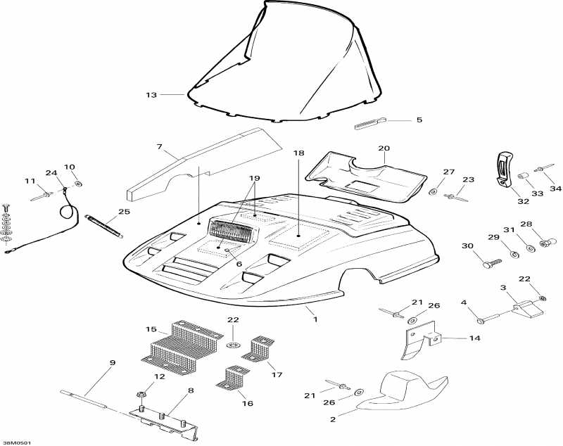 snowmobile BRP Tundra R, 2005  - Hood