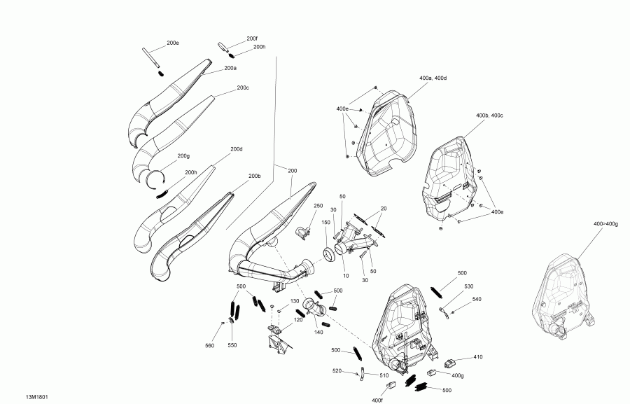 SkiDoo  EXPEDITION SPORT 550F, 2018 - Exhaust Expedition Sport 550f