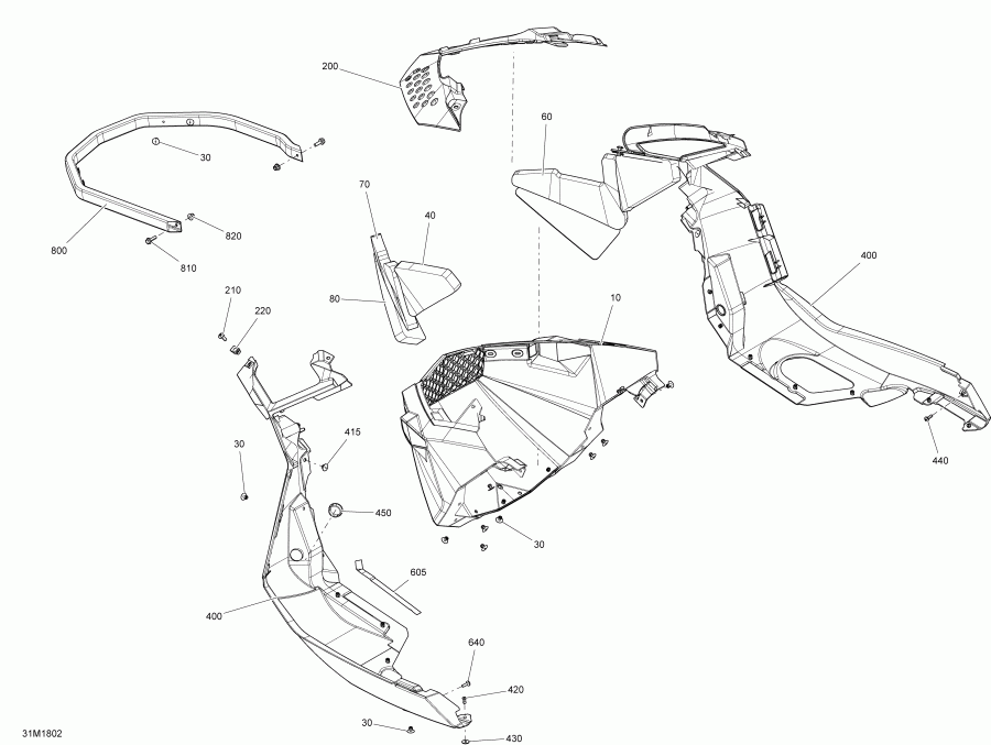 Skidoo - Bottom Pan Engine 550f Expedition All Package