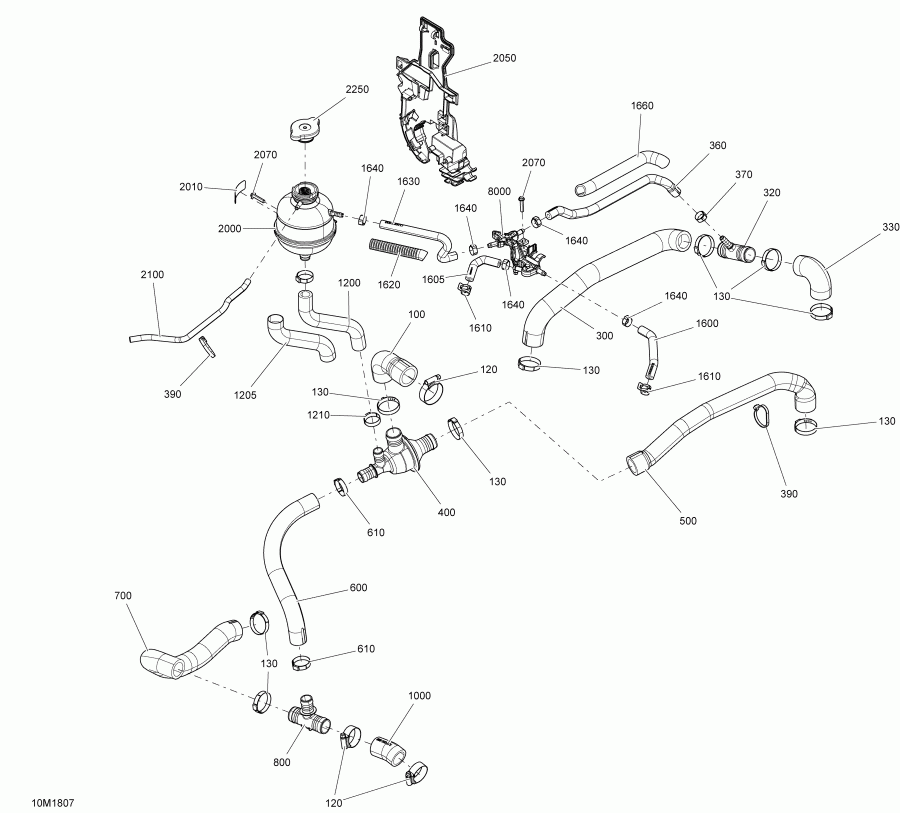 snowmobile SKIDOO GRAND TOURING 600HO E-TEC, 2018 - Cooling Engine 600ho E-tec All Package