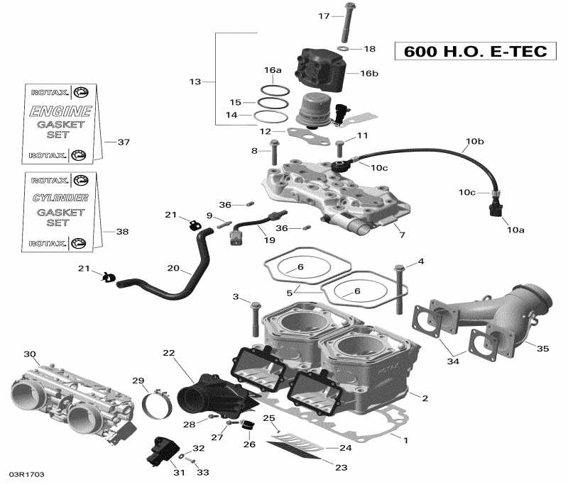  SKIDOO - Cylinder And Injection System 600ho E-tec