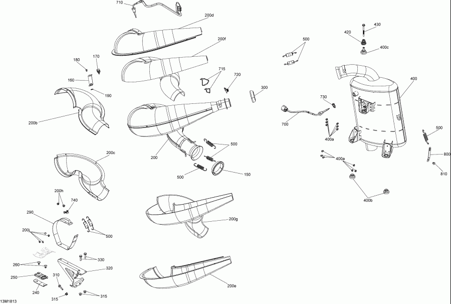   MXZ 600RS - Racing, 2018  - Exhaust Mxz Rs