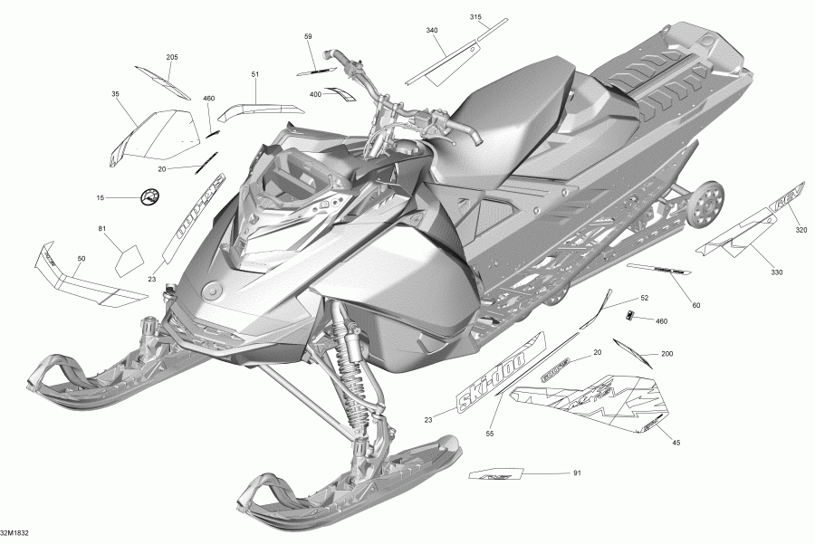 �������� SKIDOO MXZ 600RS - Racing, 2018 ������ - Decals Mxz 600 Rs