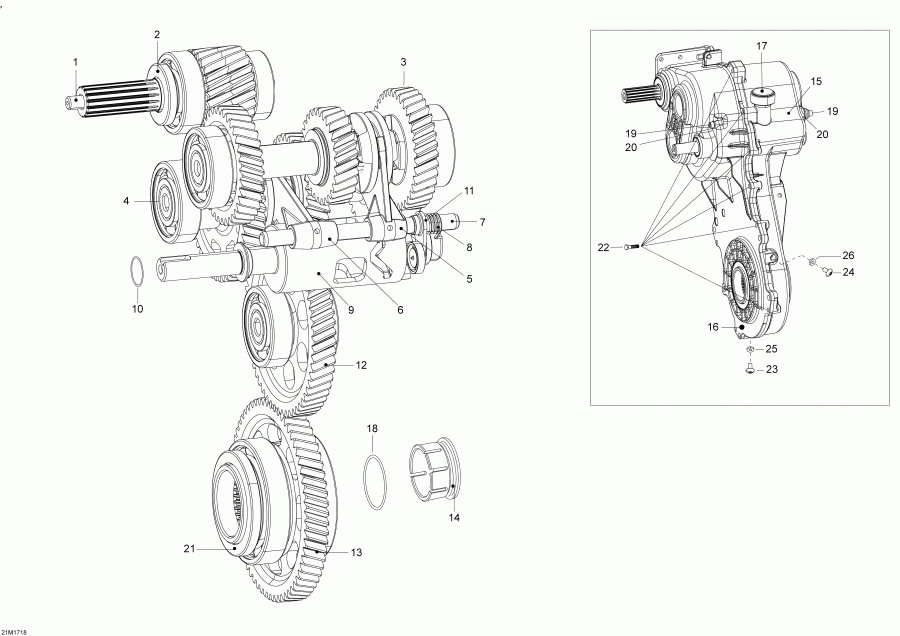  BRP SKANDIC 550F, 2018  - Transmission Nortrac