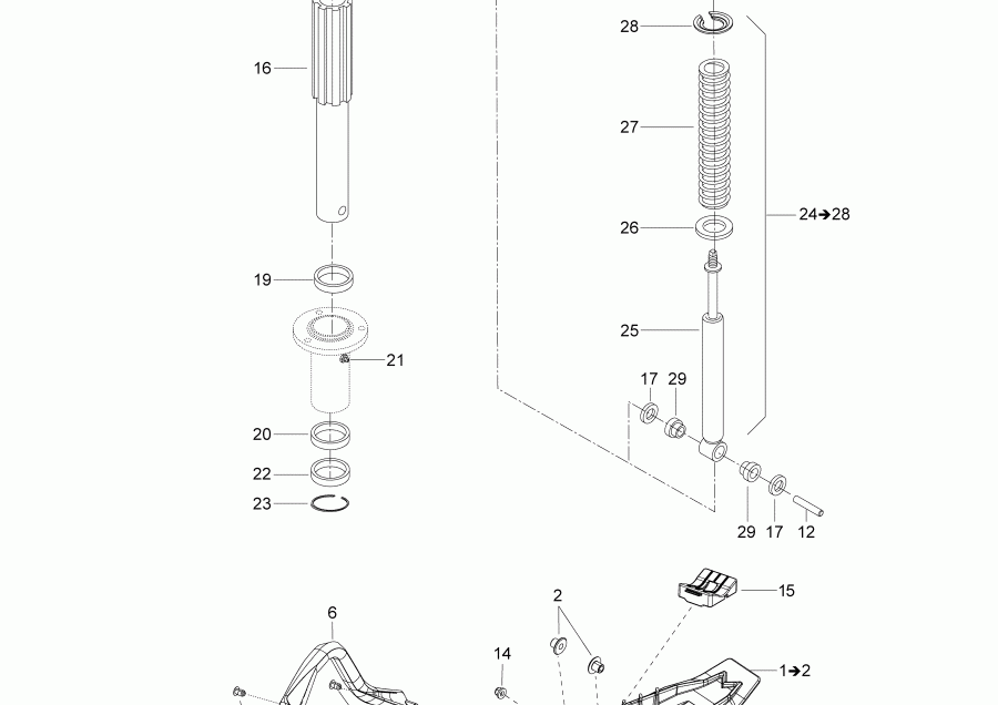 Skidoo  SKANDIC 550F, 2018 - Front Suspension And Ski