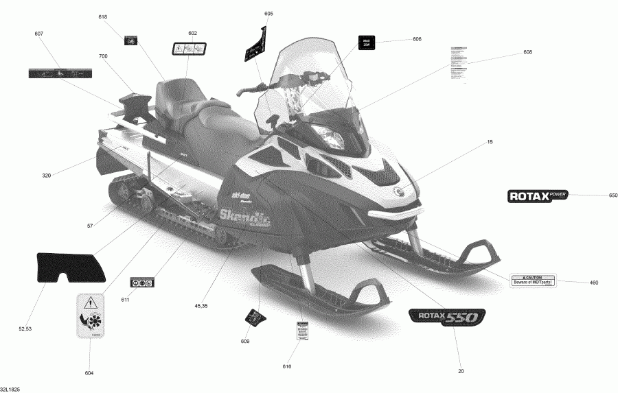 snowmobile Skidoo SKANDIC 550F, 2018 - Decals Scandic Swt 550f
