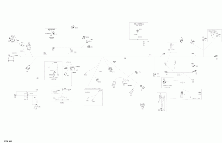 snowmobile  MXZ 600HO E-TEC, 2018 ������ - Main Harness Mxz, Renegade, Summit Engine 600 Ho E-tec Except Package Enduro