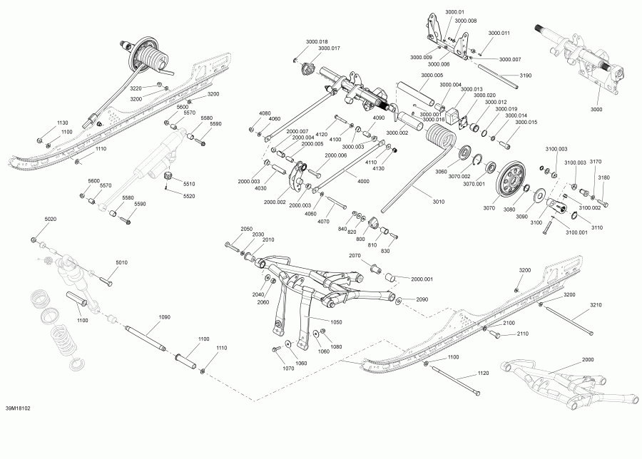 Skidoo ������ RENEGADE 600HO E-TEC, 2018 - Suspension Rear Renegade Package Adrenaline S����erior