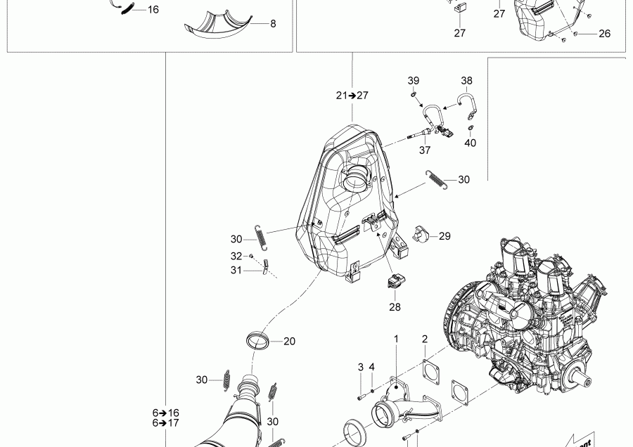  Skidoo  SKANDIC 600HO E-TEC, 2018 -  Scandic 600ho E-tec