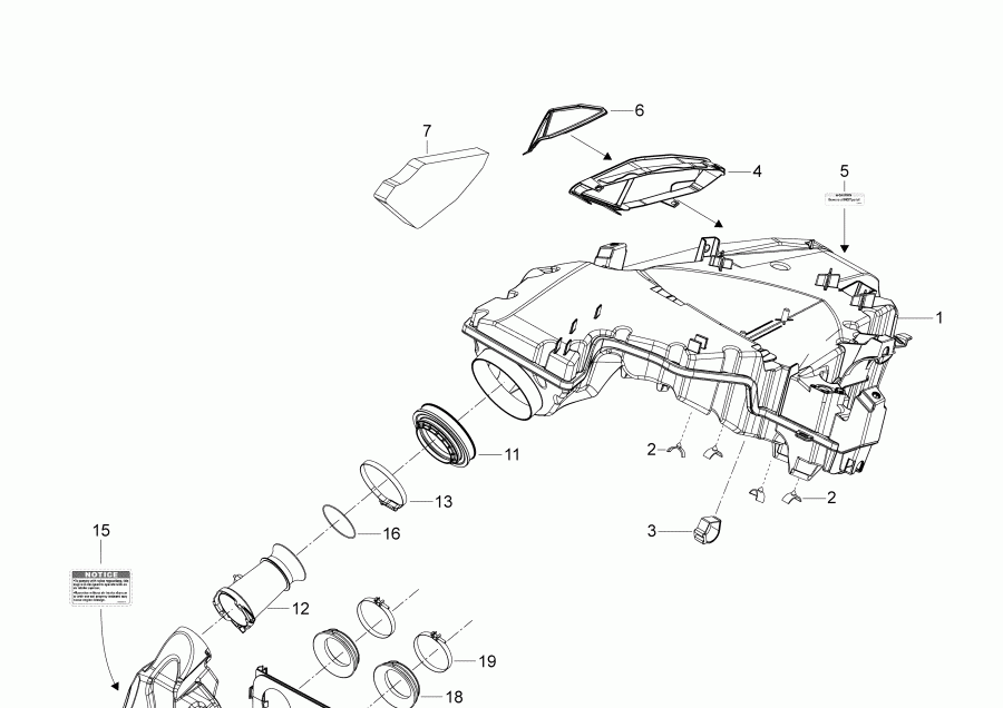 snowmobile ski-doo SKANDIC 600HO E-TEC, 2018 - Air Intake E-tec Xu