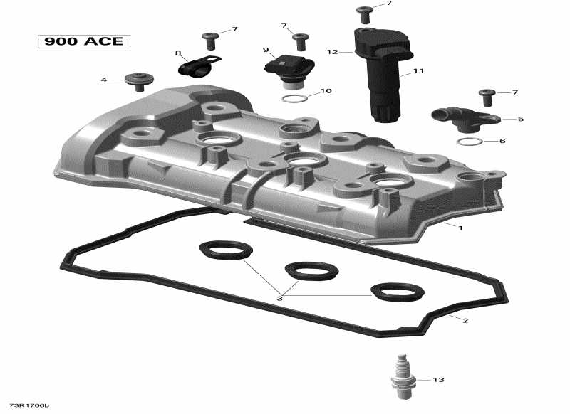 snowmobile Skidoo  EXPEDITION SPORT 900 ACE, 2018 - Valve Cover 900 Ace