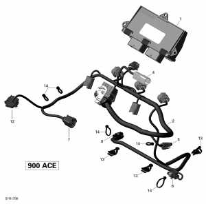 10- ��������� ���� �������� � Electronic Module - 900 Ace (10- Engine Harness And Electronic Module - 900 Ace)