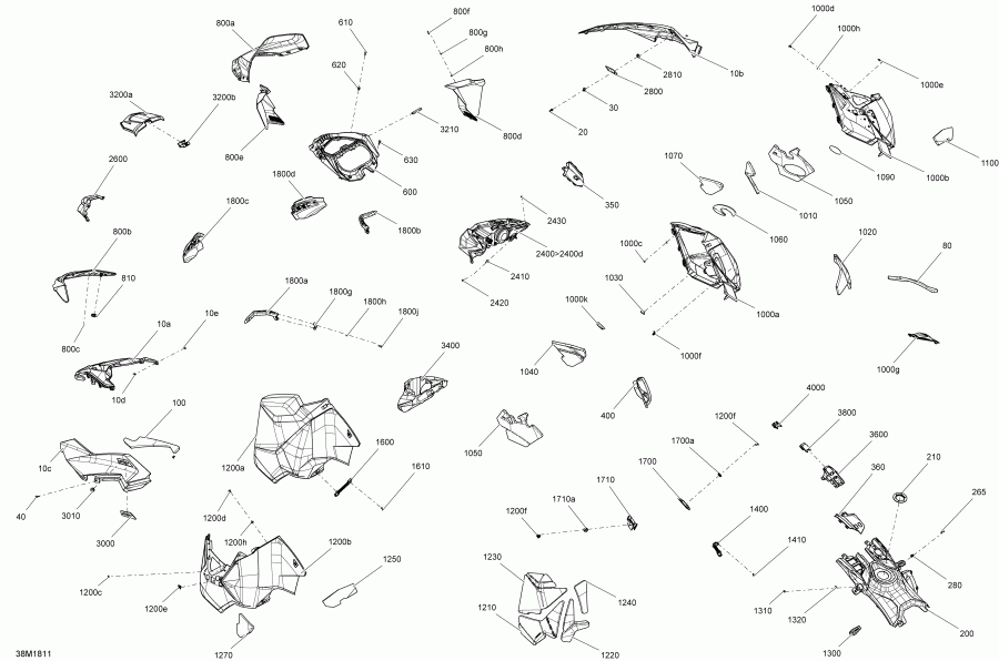 �������� Ski-doo RENEGADE 600 ACE, 2018 ������ - Hood Renegade 600 Ace