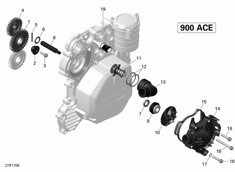 snowmobile  EXPEDITION LE/SE 900 ACE, 2018 ������ - Engine Cooling 900 Ace