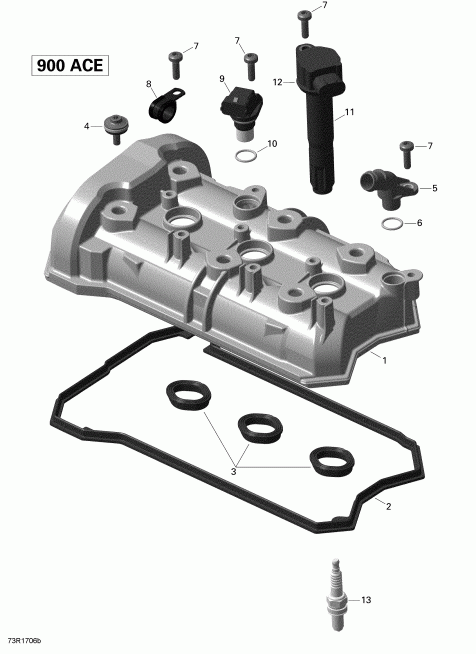  Ski-doo  EXPEDITION LE/SE 900 ACE, 2018 - Valve Cover 900 Ace