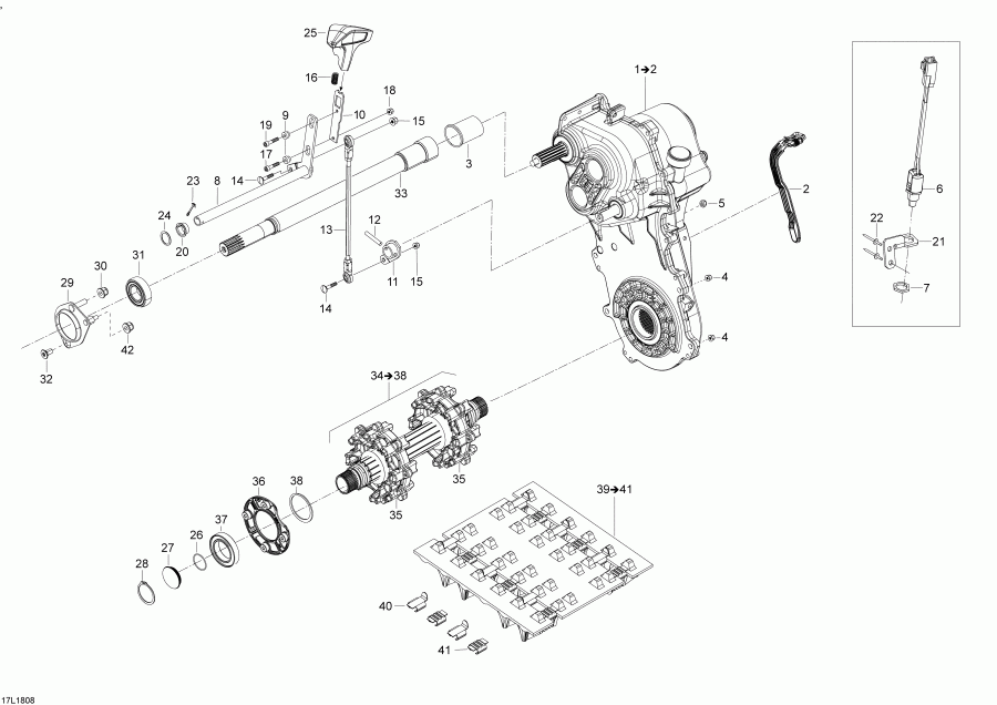 snowmobile Ski Doo - Drive Train Expedition 900 Ace