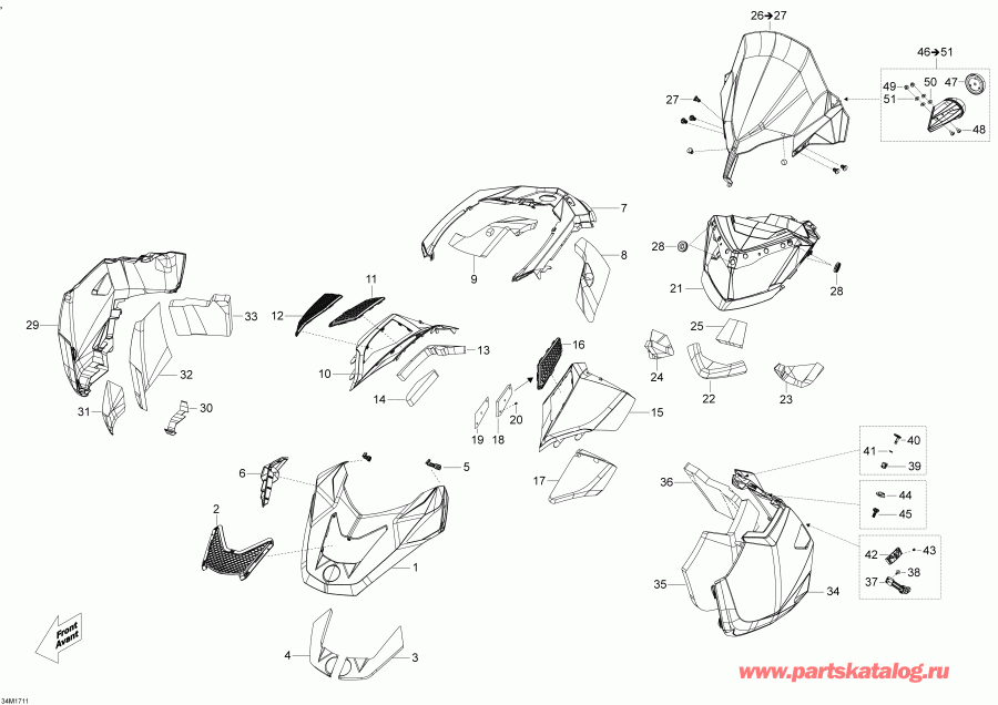 snowmobile SkiDoo ����������� EXPEDITION LE/SE 900 ACE, 2018 - Hood