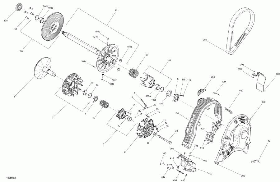 GRAND TOURING 1200 4-TEC, 2018  - Pulley System Gtx 1200 4tec