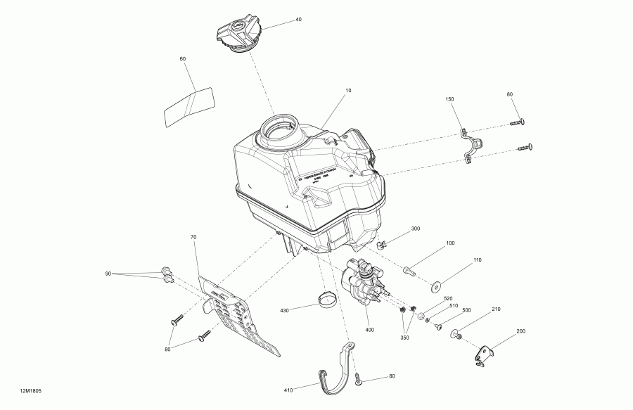 snowmobile SkiDoo MXZ 850 E-TEC, 2018 - Oil System  850 E-tec