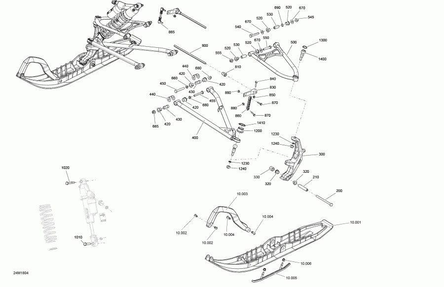  - Front Suspension And Ski Mxz Engine 850 E-tec Package X Rm