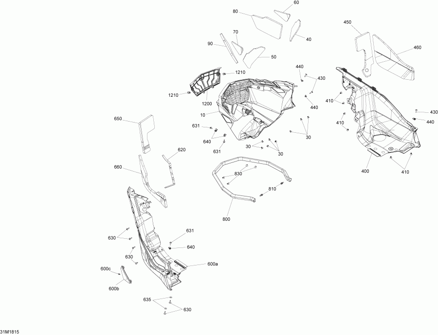 �������� Skidoo MXZ 850 E-TEC, 2018 ������ - Bottom Pan Mxz Engine 850 E-tec Package Tnt, Adrenaline, Backcountry