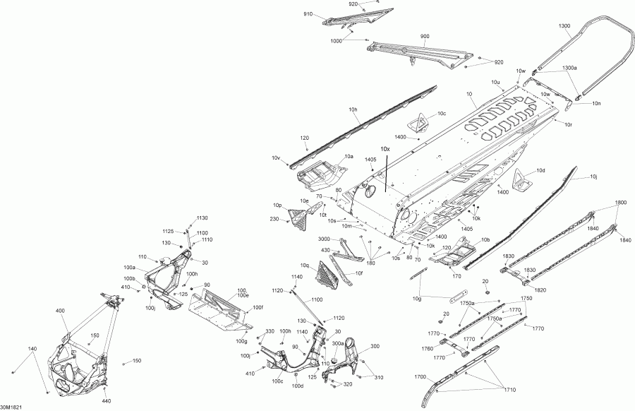 snowmobile Skidoo - Frame Mxz Engine 850 E-tec Except Package Xrs