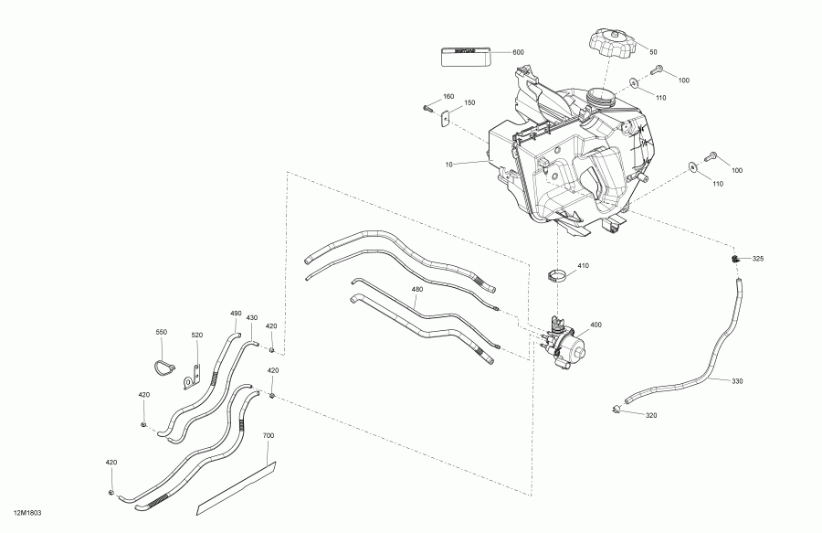    RENEGADE 800R E-TEC, 2018 - Oil System Engine 600 Ho E-tec, 800r E-tec Except Tundra