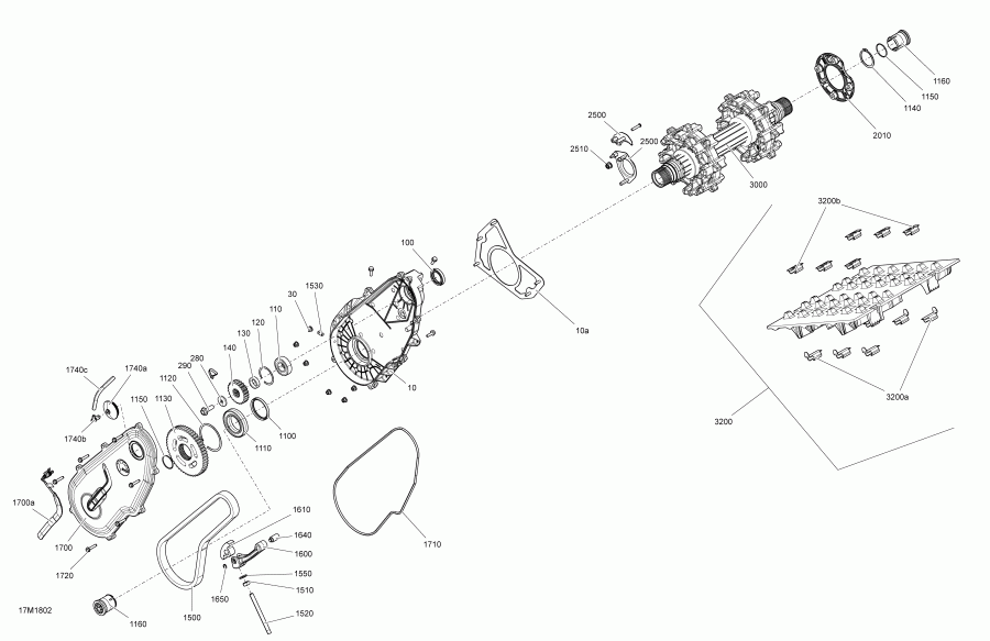 ��������  RENEGADE 800R E-TEC, 2018 - Drive System Renegade 800 R E-tec Enduro