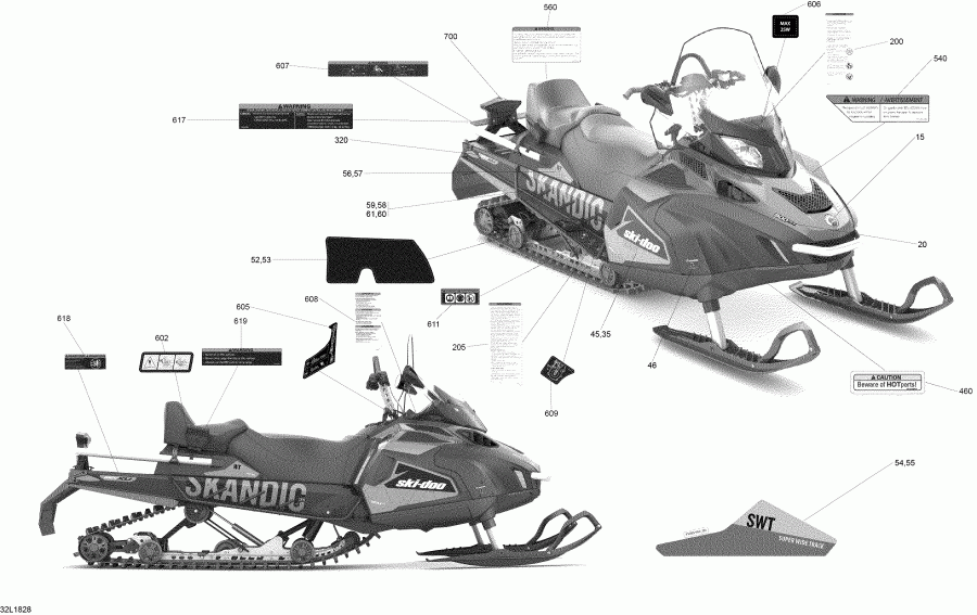  Ski Doo SKANDIC 900 ACE, 2018  - Decals Scandic 900 Ace