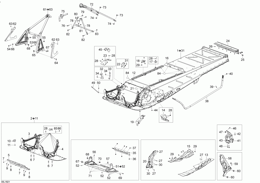 snowmobile Ski-doo TUNDRA WT 550F, 2018  - Chassis Tundra Wt 550f