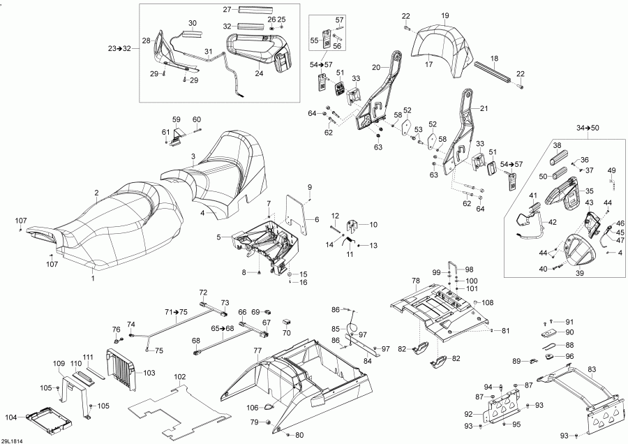 snowmobile Skidoo - Seat