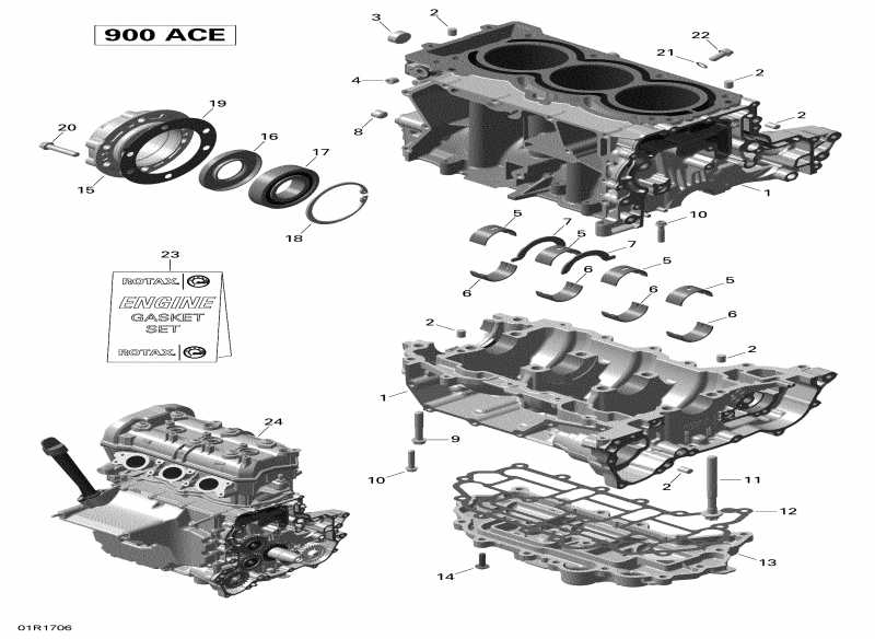  BRP MXZ 900 ACE, 2018 - Crankcase 900 Ace
