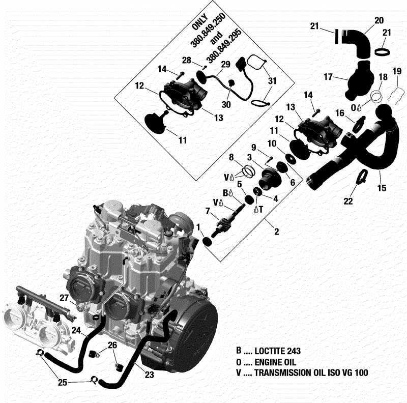 snowmobile   RENEGADE 850 E-TEC, 2018 - Engine Cooling