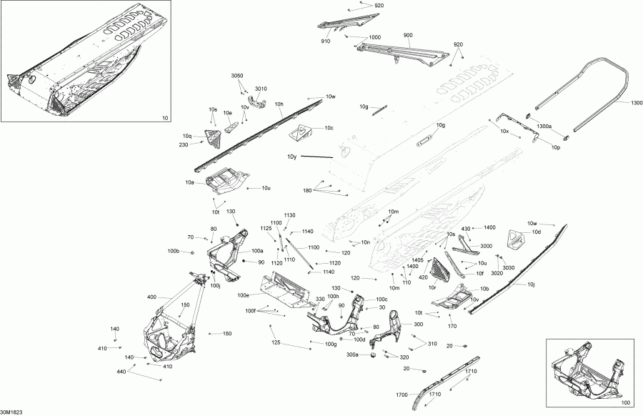snowmobile ski-doo - Frame Renegade Engine 850 E-tec Package Adrenaline
